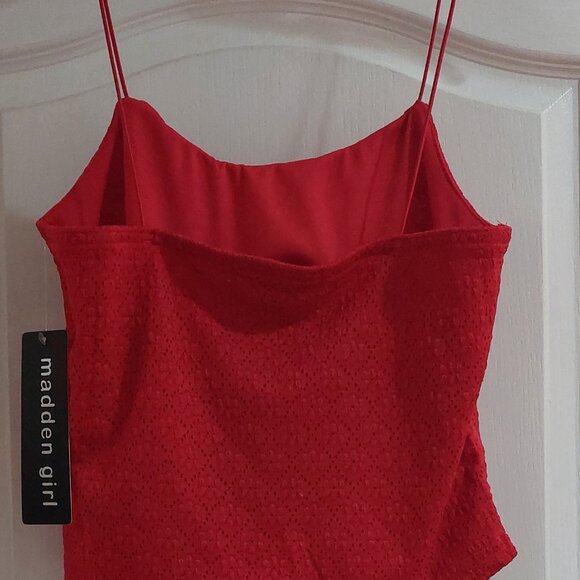 Madden Girl Junior White & Red Lace Bustier Tank Top Set Sz XL - Picture 3 of 7